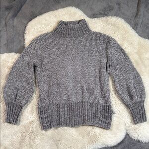 Cynthia Rowley Sweater Textured Chenille Gray Medium